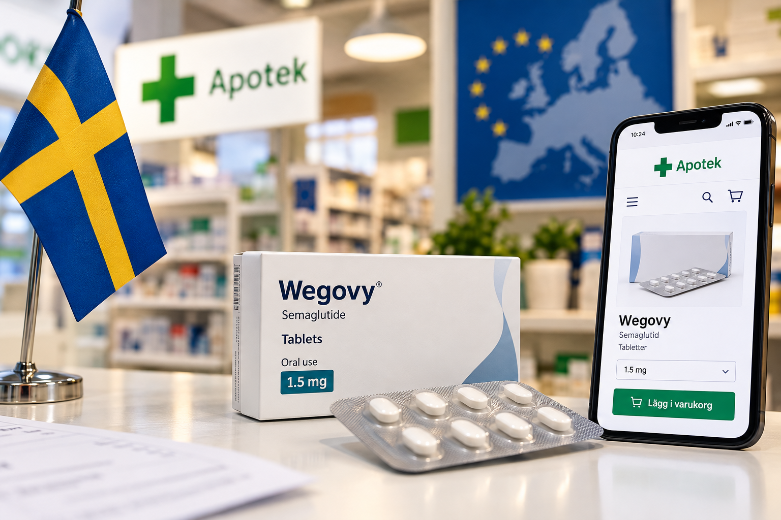 Wegovy tablets now available from Swedish pharmacies through parallel import